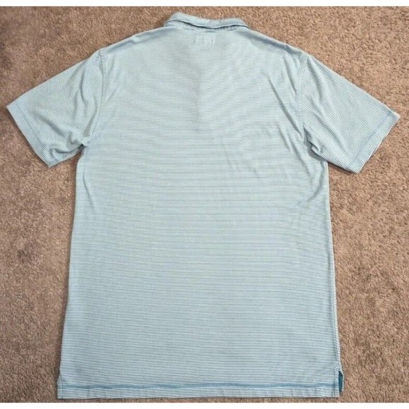 Men's Linksoul Tempus Fugit Blue Striped Pocket Golf Polo Shirt Large - Picture 3 of 6
